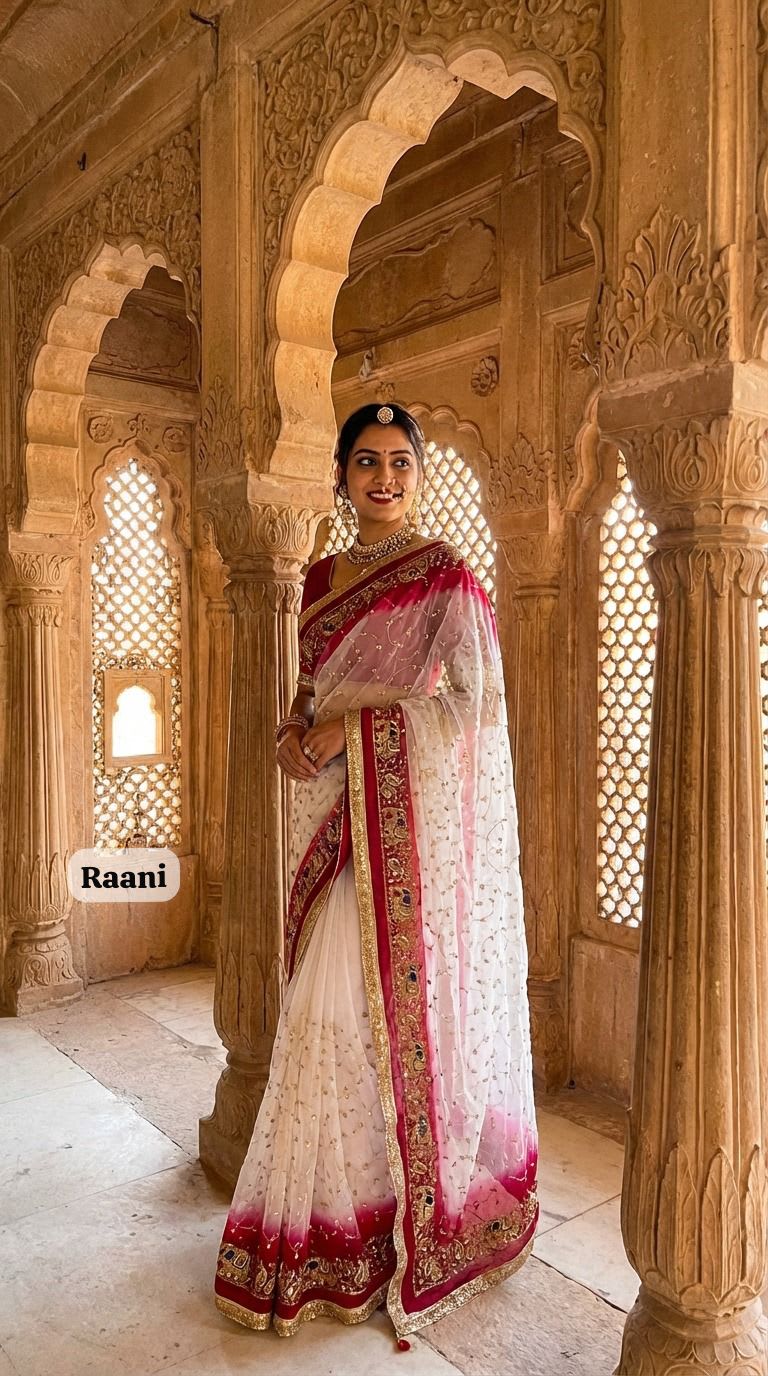 Branded Rajwadi Collection Saree - Georgette Saree Online India - Buy at ₹1199 - Image 1