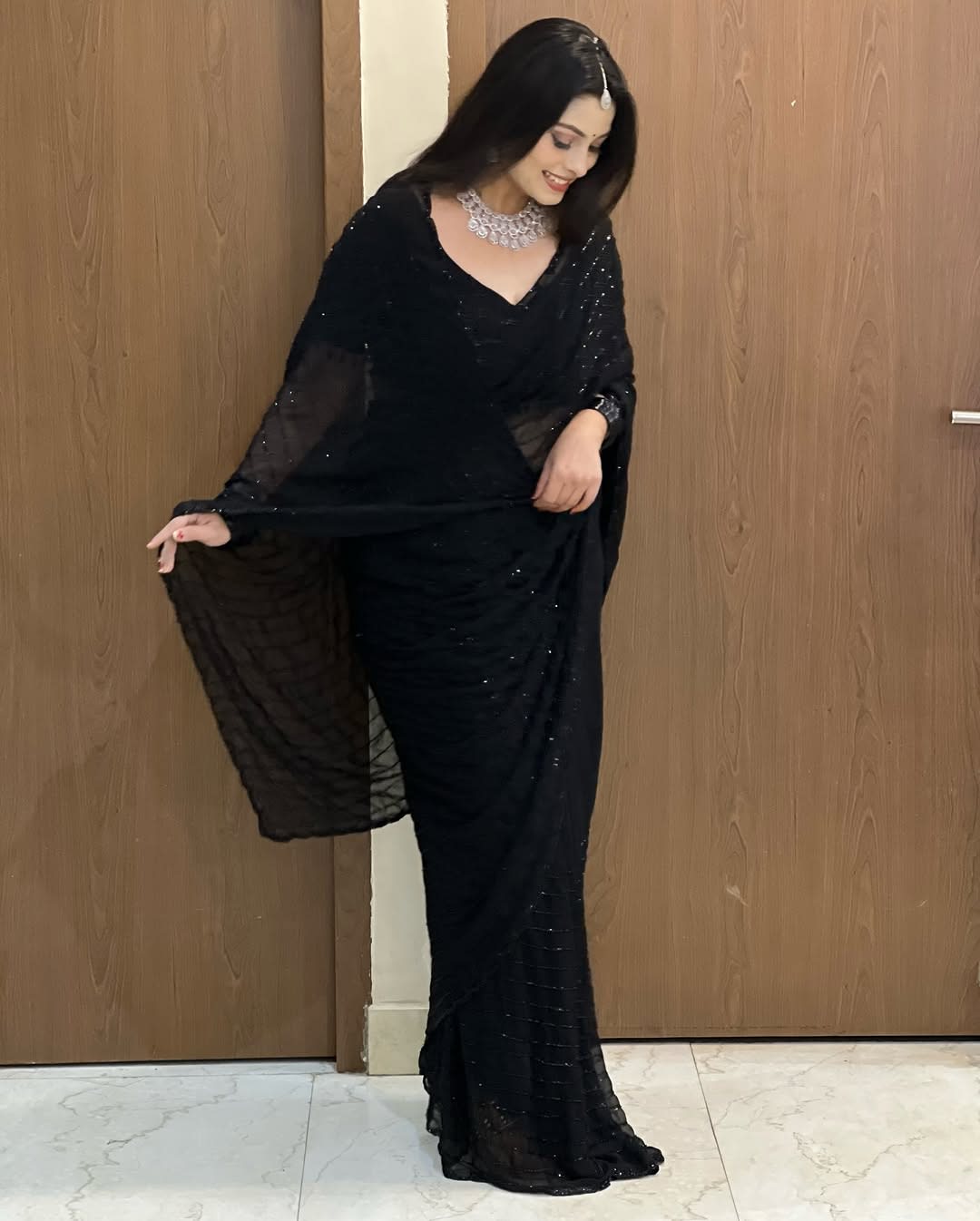 Premium Black Designer Saree - View 4