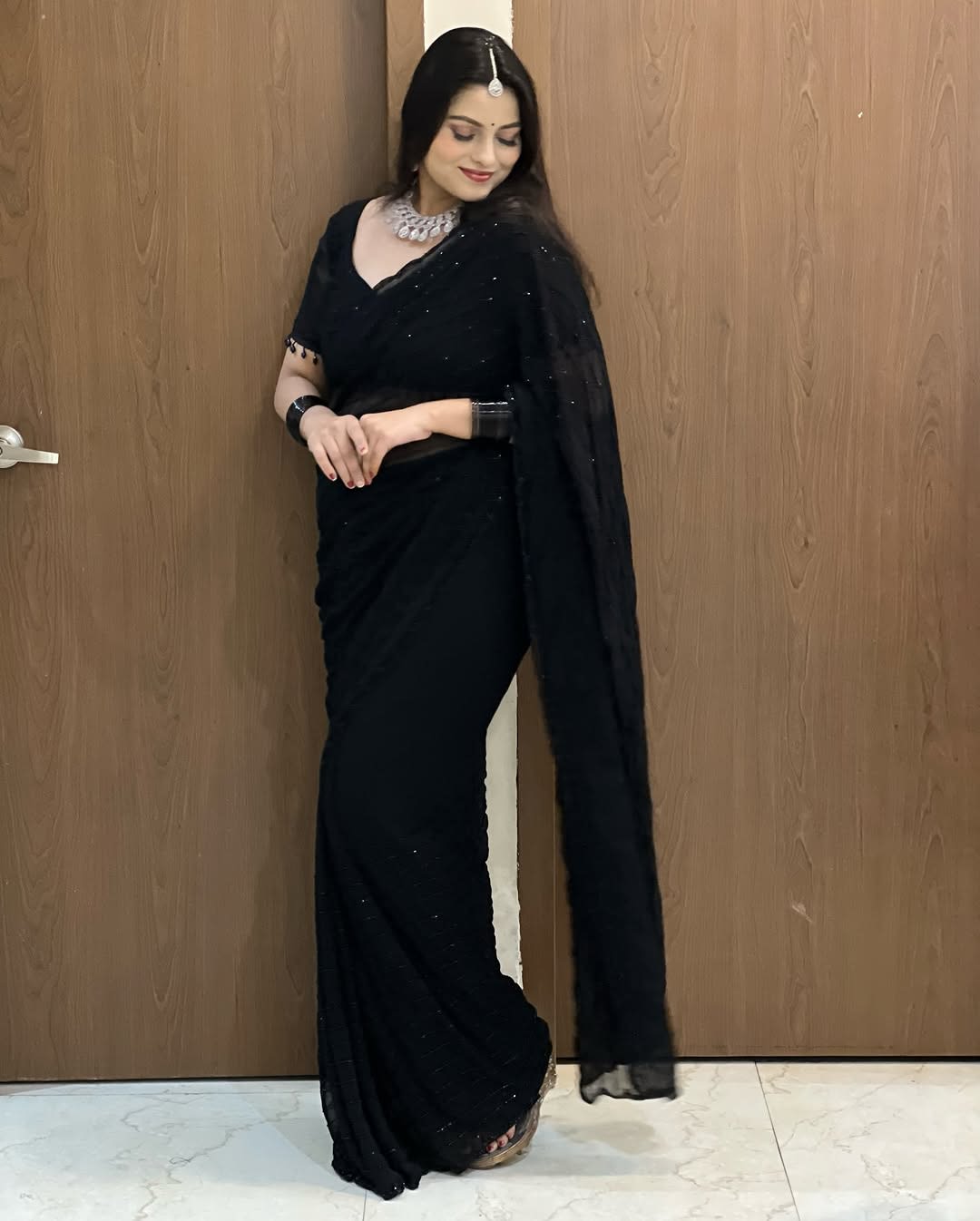 Premium Black Designer Saree - View 5