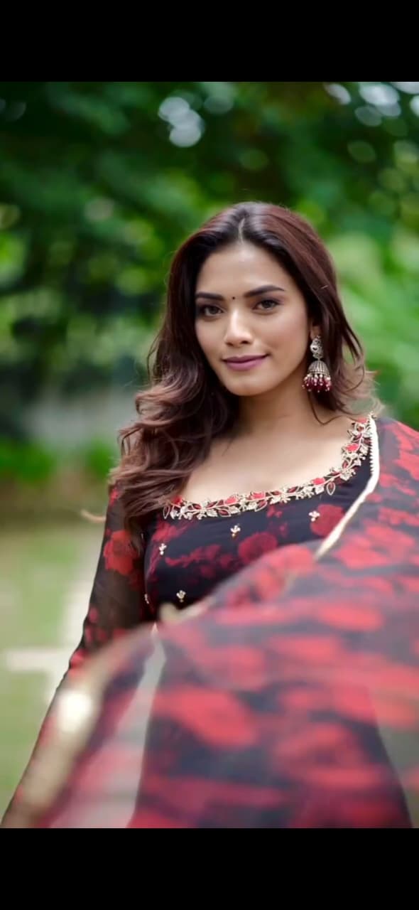 Rose Motif Anarkali Set - View 4