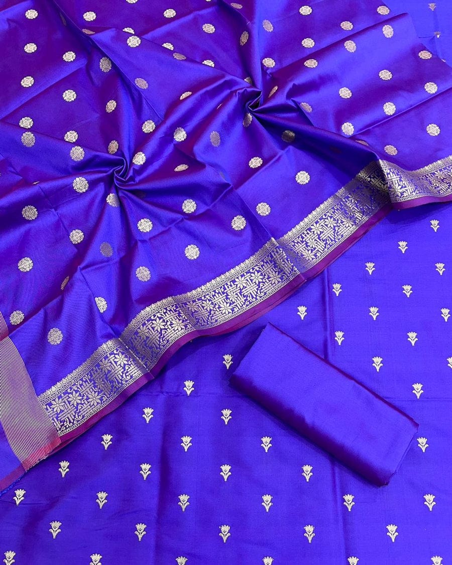 Pure Banarasi 3 Pieces Dress Material - View 2