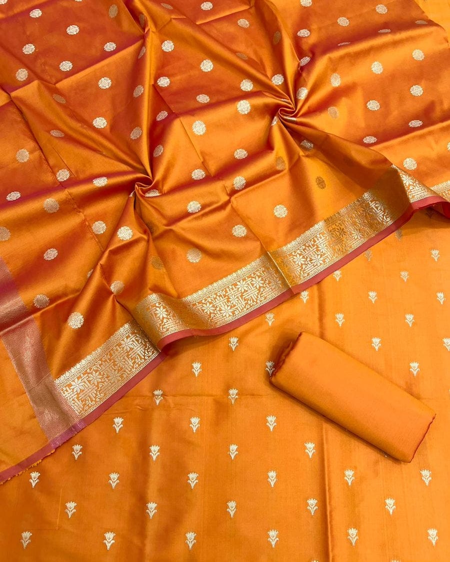 Pure Banarasi 3 Pieces Dress Material - View 2