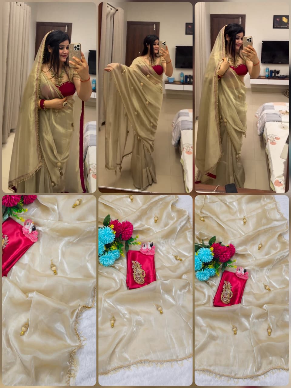 New Premium Launch ✨ G-MEE Satin Saree (Code: 1228) - Satin Silk Saree Online India - Buy at ₹1799 - Image 1