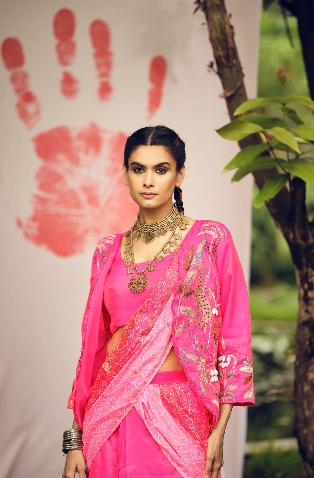 Indo-Western Drape Saree - View 3