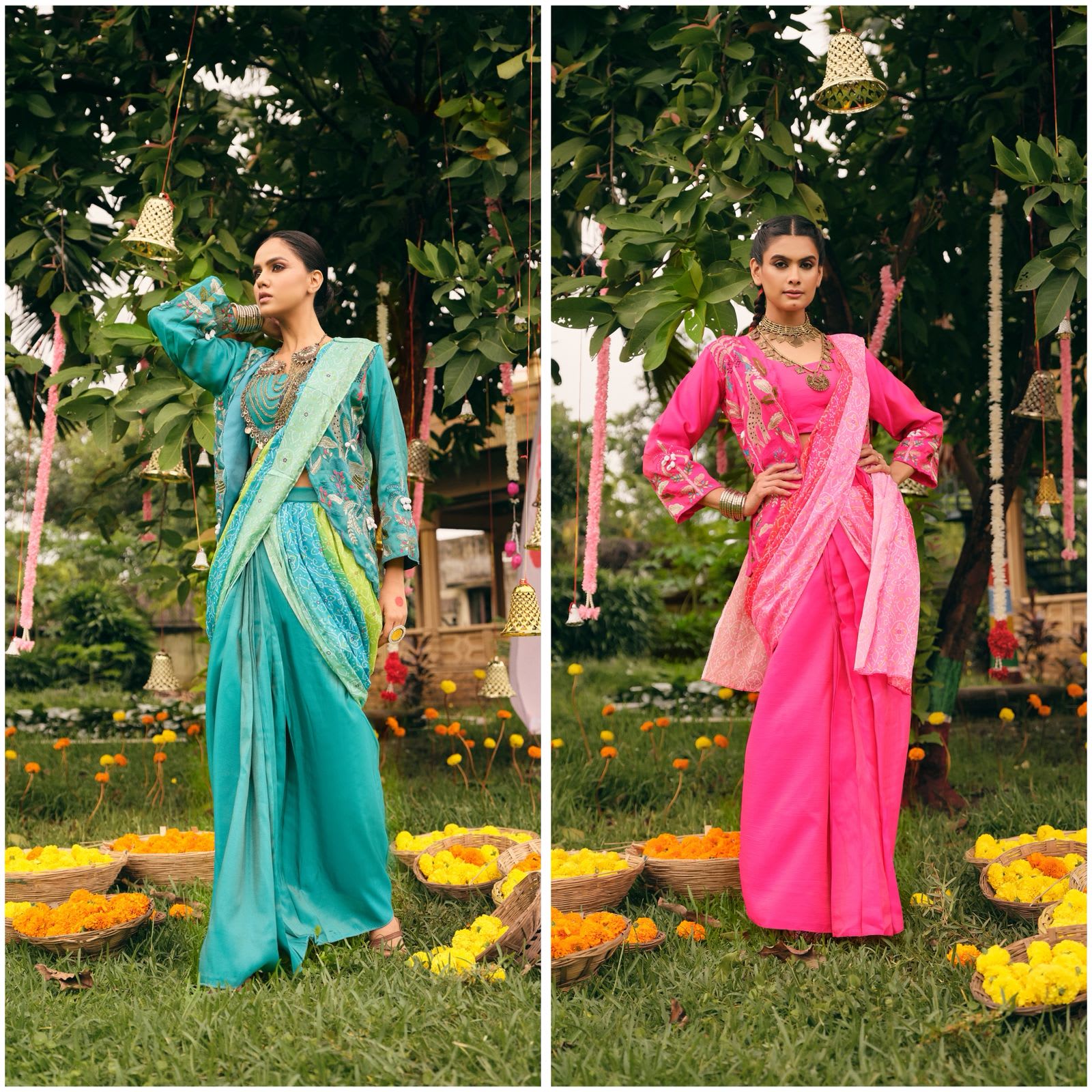 Indo-Western Drape Saree - View 7