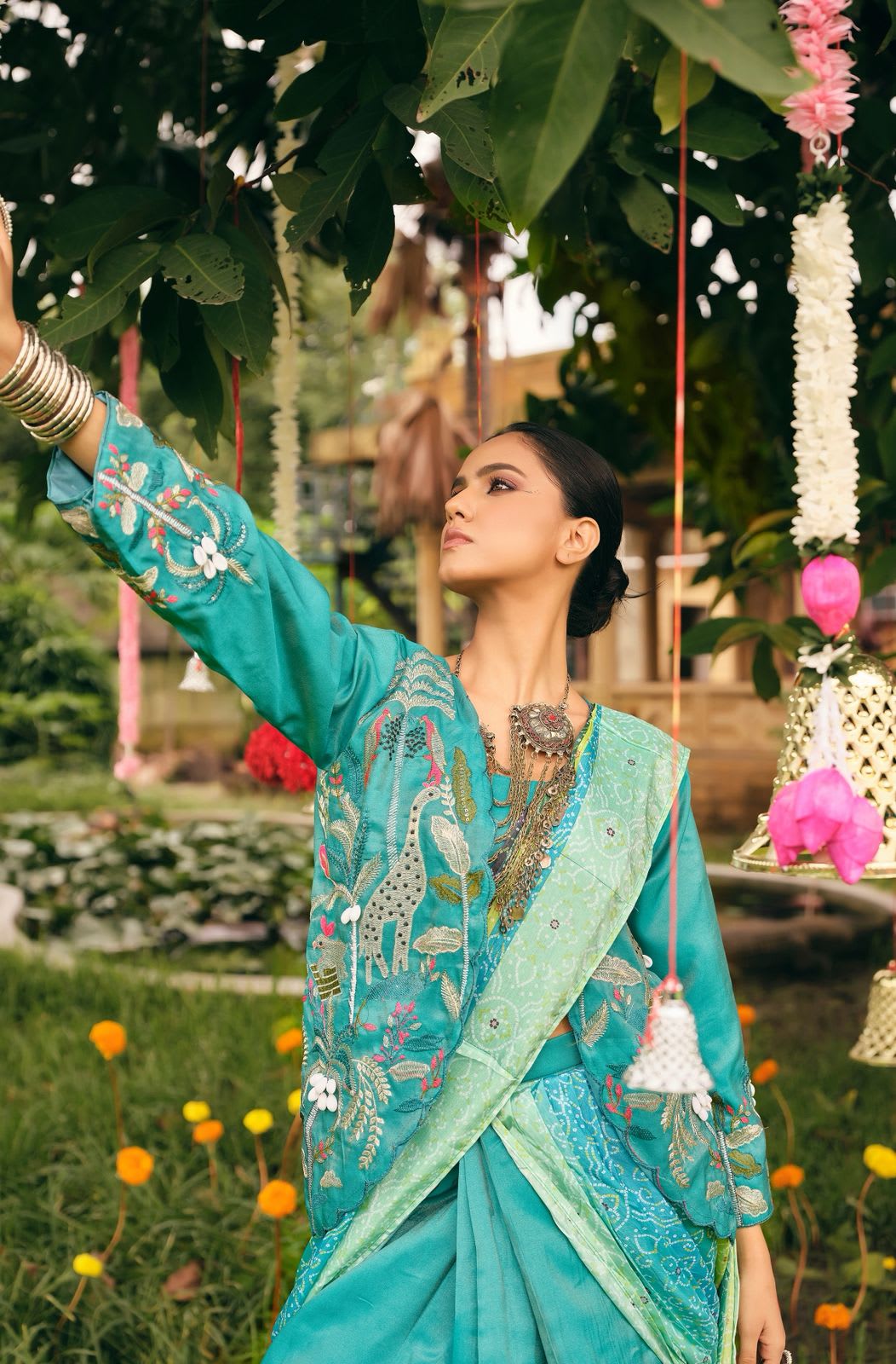 Indo-Western Drape Saree - View 3