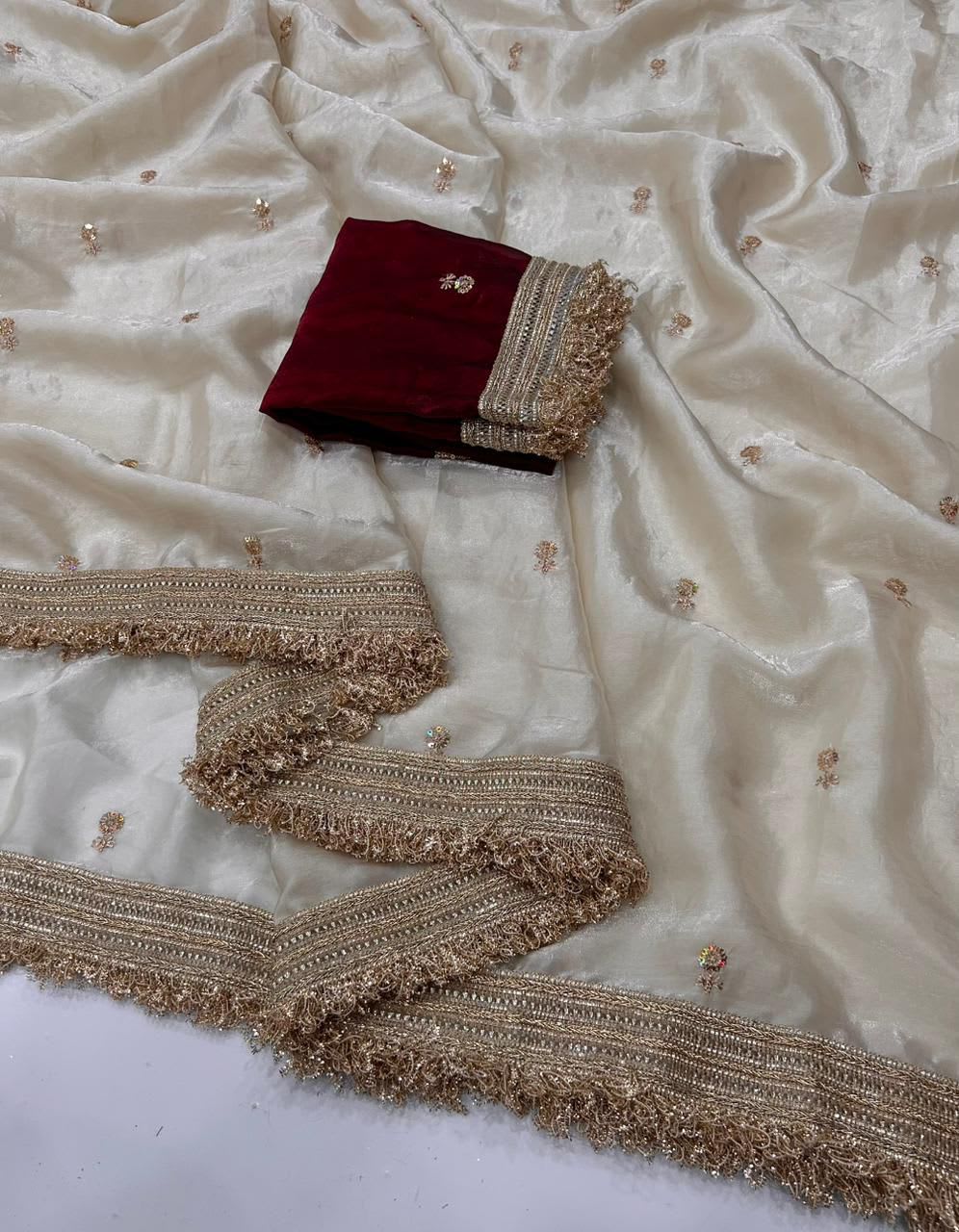 Designer Space Satin Saree - View 2