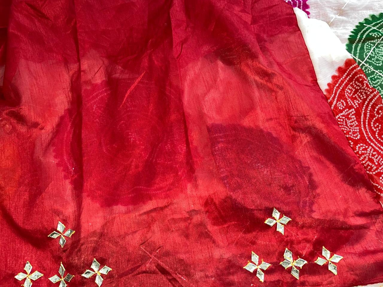 Kacha Gotta Patti Pitta Work Saree - View 3