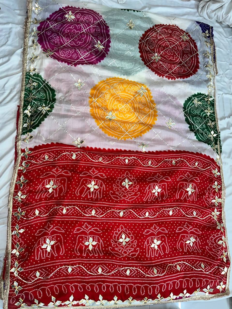 Kacha Gotta Patti Pitta Work Saree - View 2