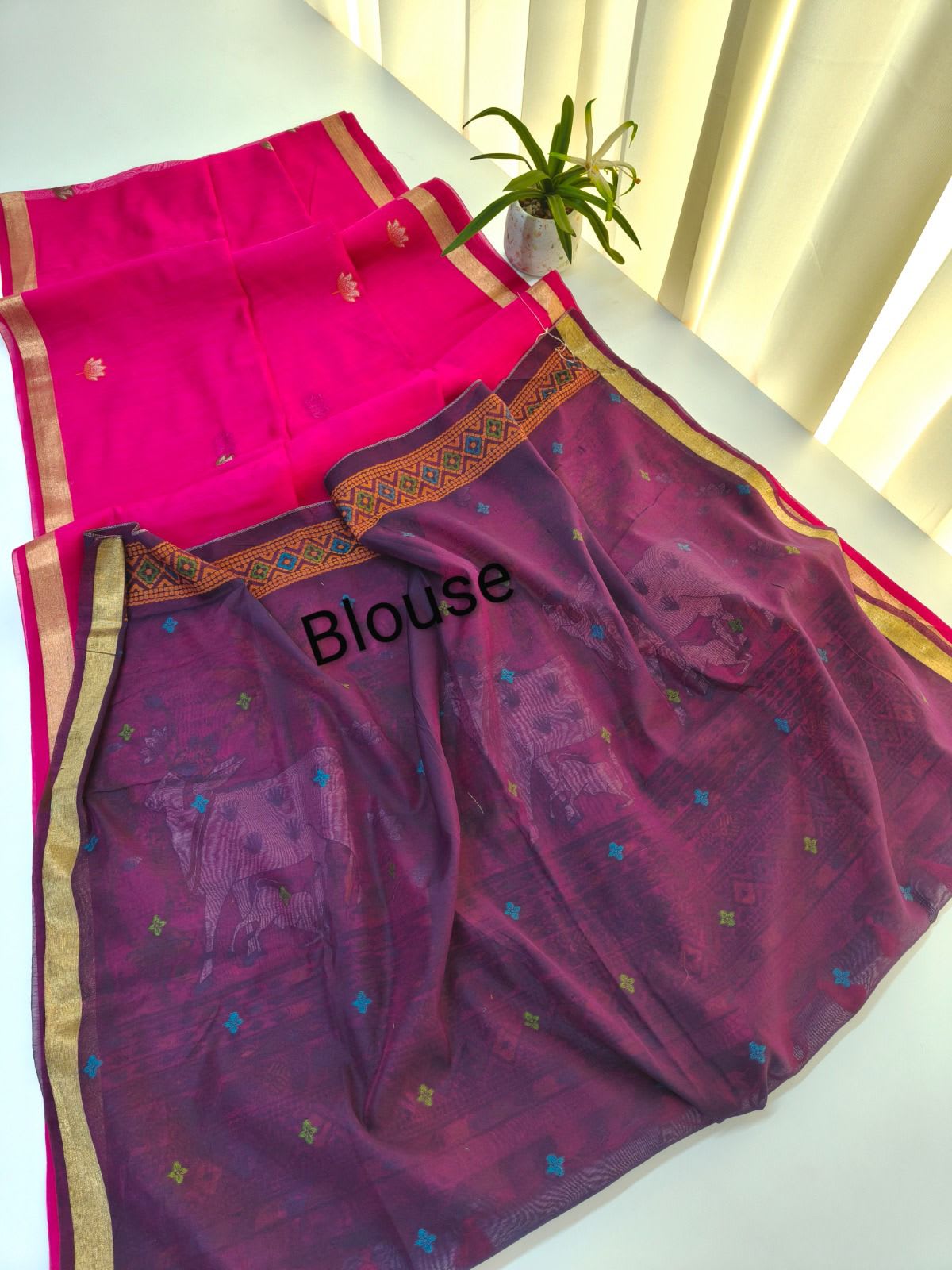 Premium Muga Cotton Pichwai Weaving Saree - View 5