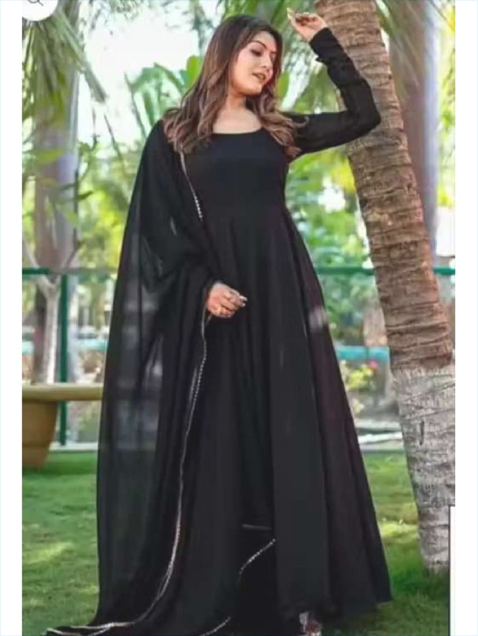 Designer Georgette Gown with Dupatta - View 3