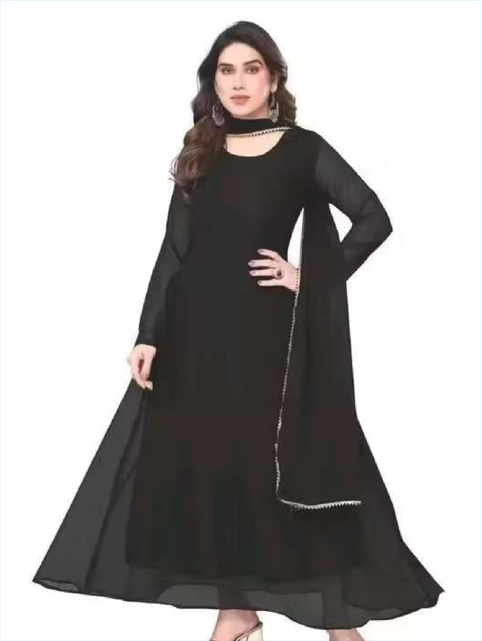 Designer Georgette Gown with Dupatta - View 4