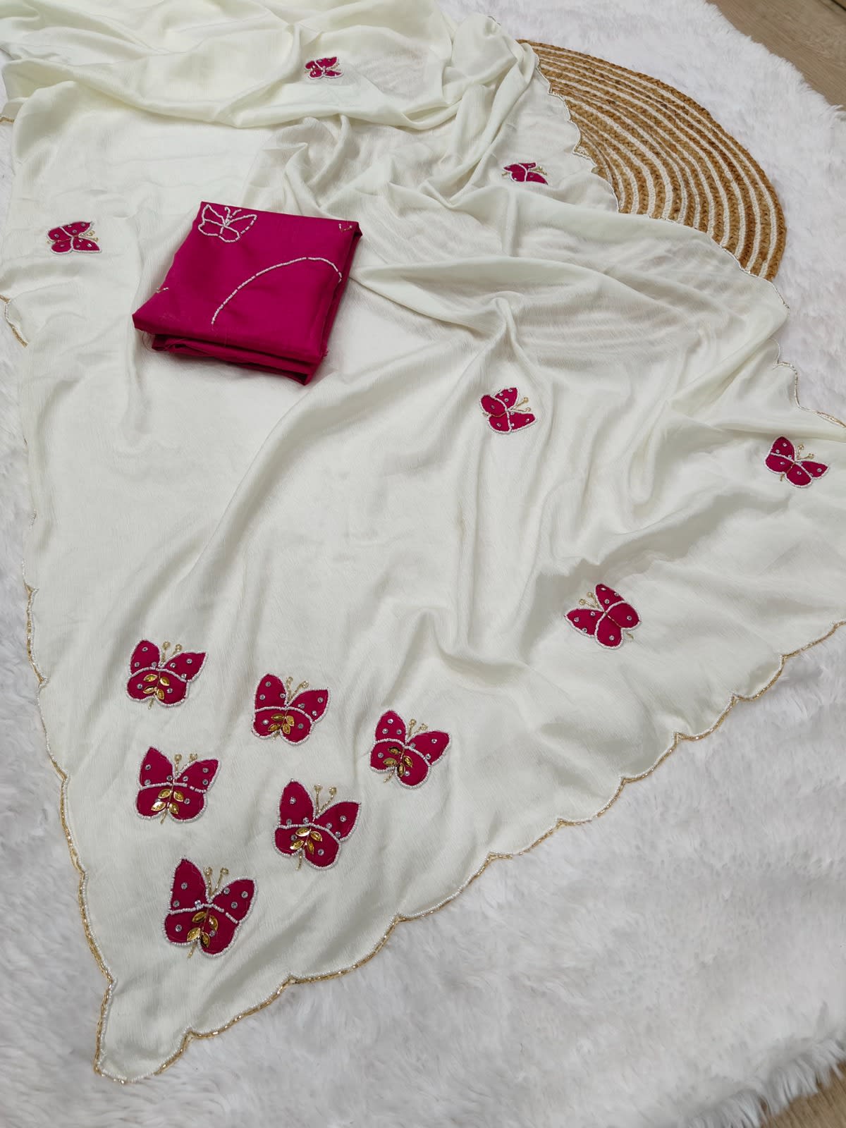 Designer Chinon Silk Saree – Catalogue: Butterfly - View 3