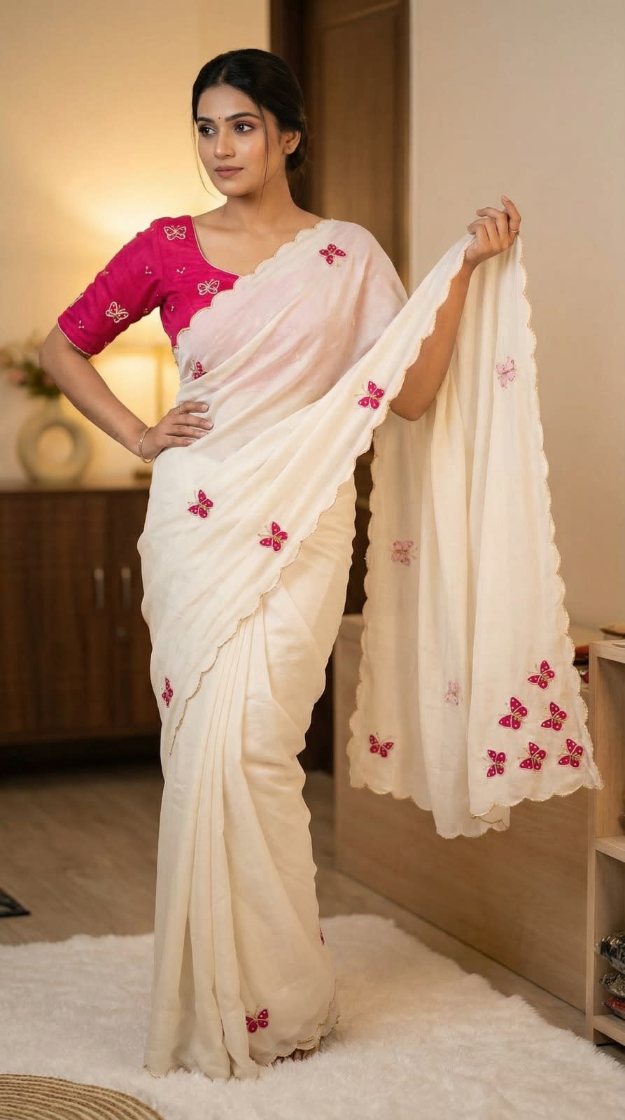 Designer Chinon Silk Saree – Catalogue: Butterfly - View 5
