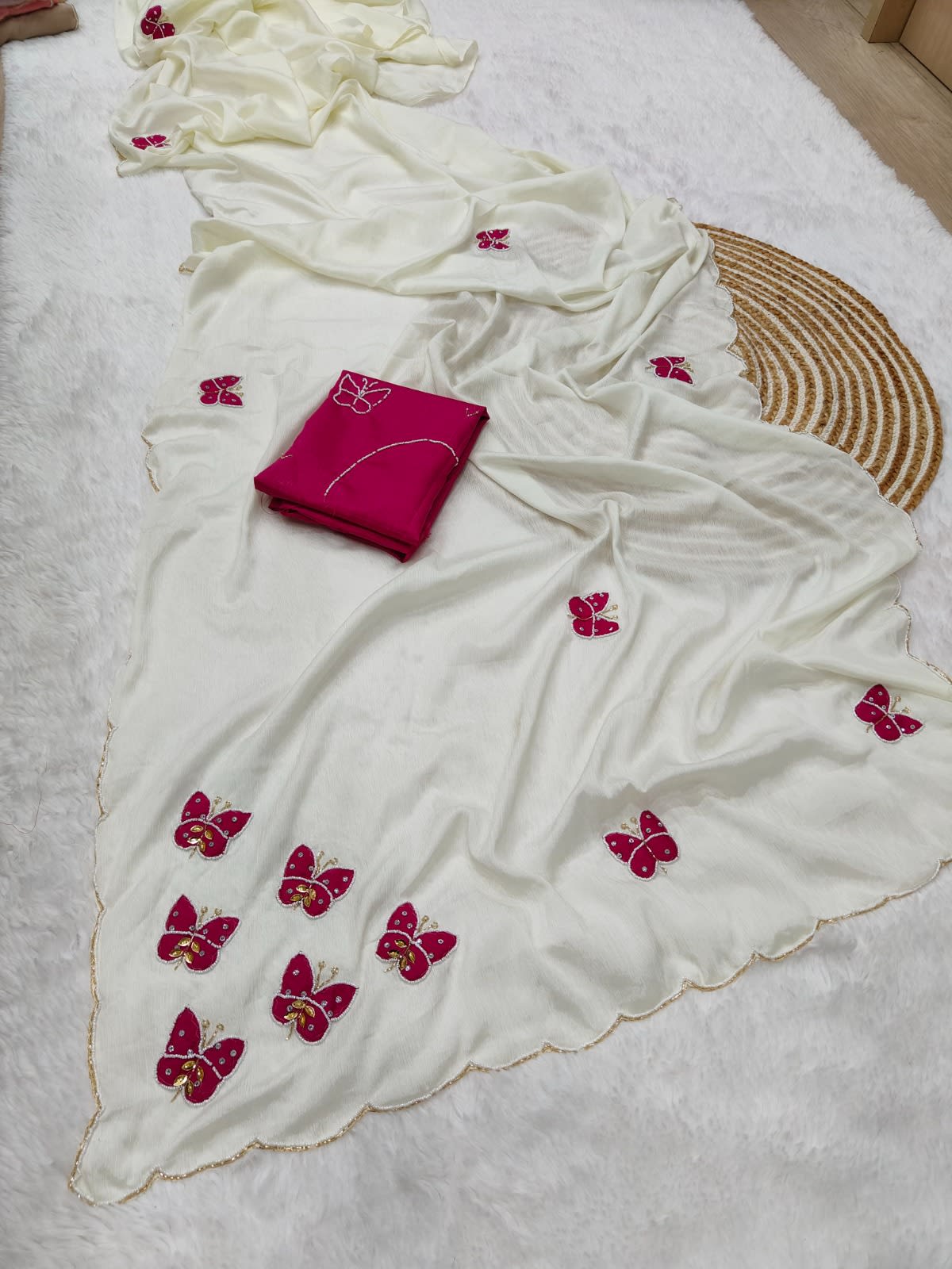 Designer Chinon Silk Saree – Catalogue: Butterfly - View 4