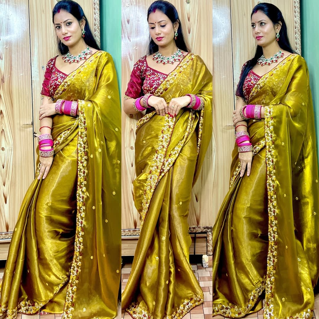 Designer Fendy Satin Saree – Catalog: Nushrat - View 2