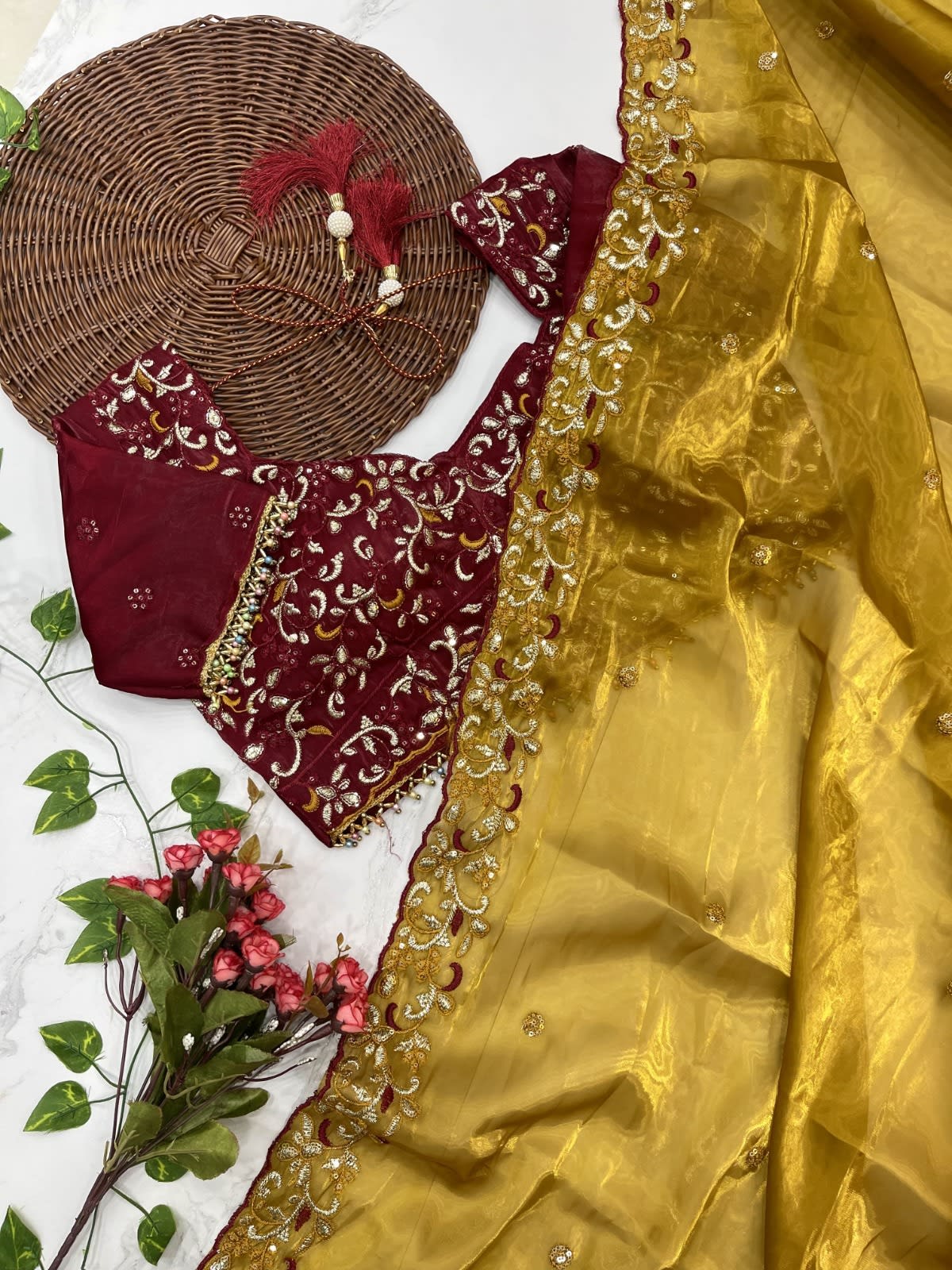 Designer Fendy Satin Saree – Catalog: Nushrat - View 4