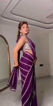 Designer Real Mirror Work Saree - View 5
