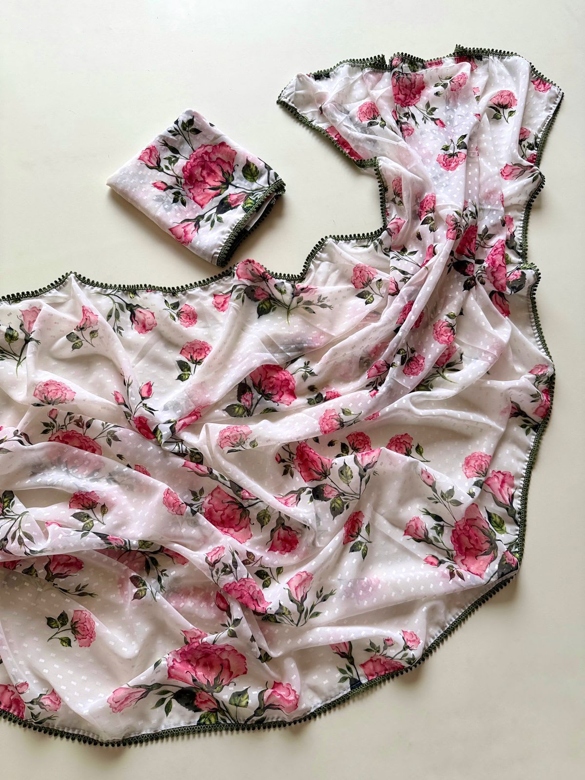 Soft Georgette Jacquard Butti Saree – New Fancy Collection - View 3