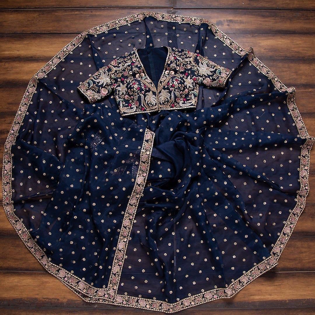 Designer Georgette Embroidered Saree – New Launch - View 2