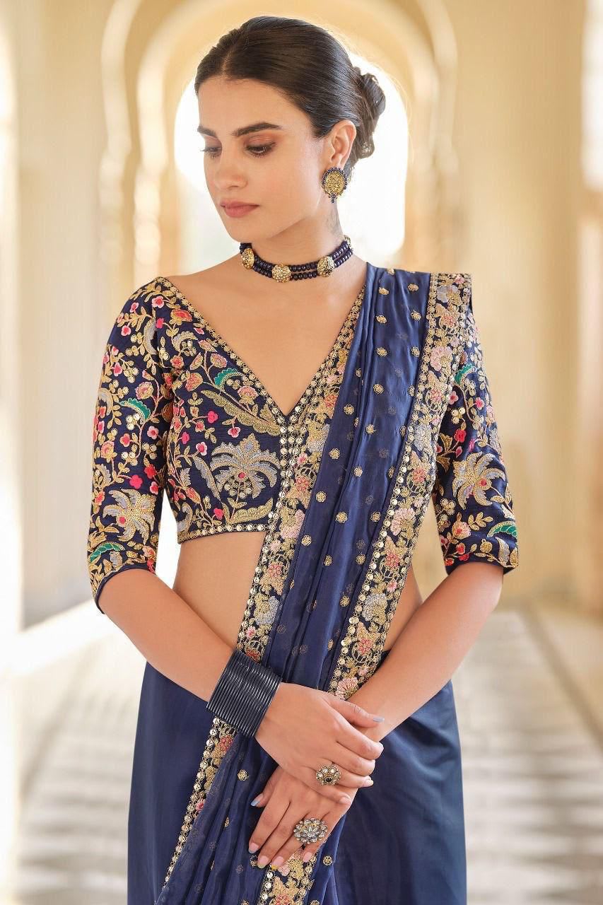 Designer Georgette Embroidered Saree – New Launch - View 4