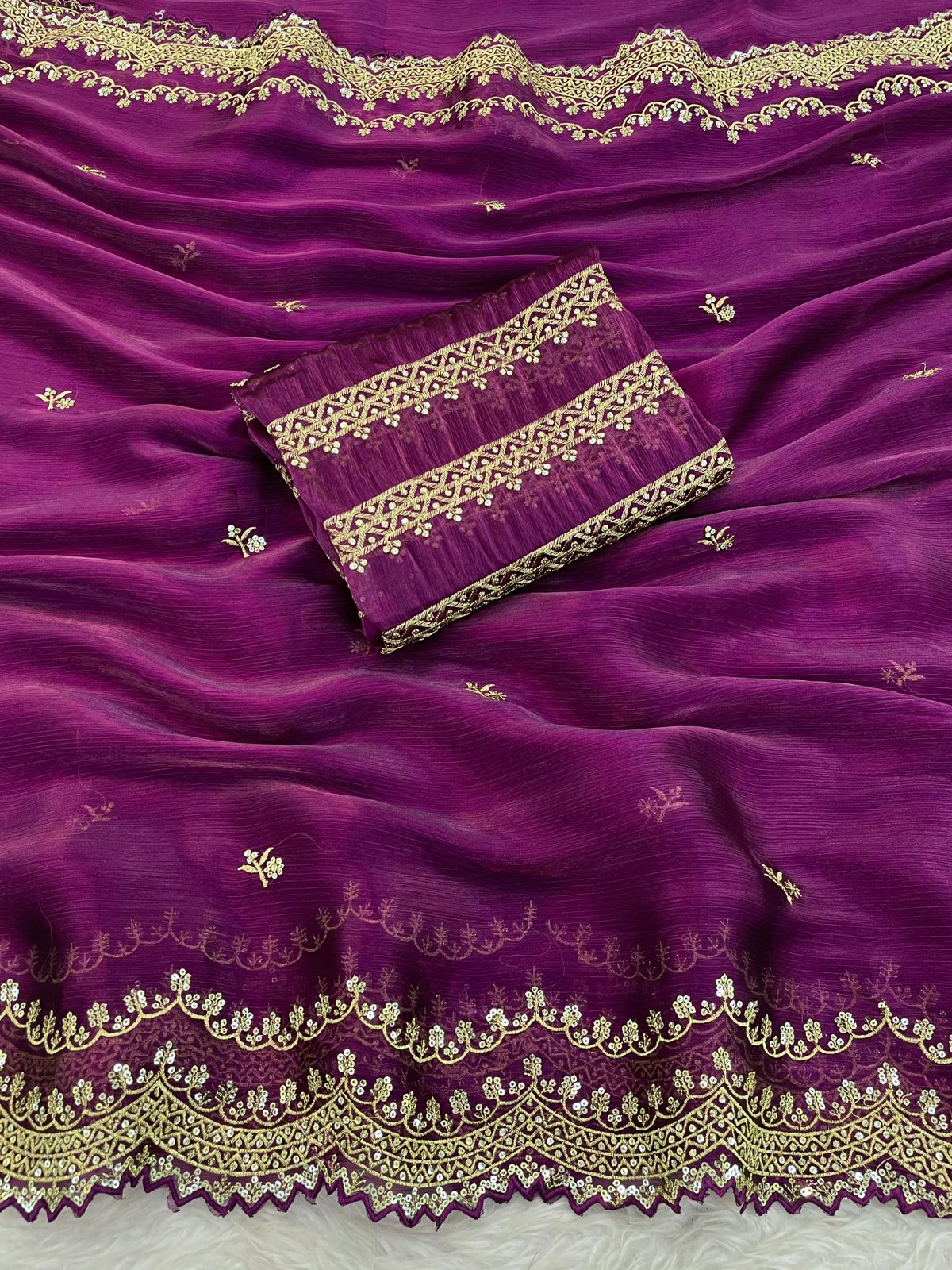 VIRANGA Designer Zimmy Choo Chiffon Saree - View 3