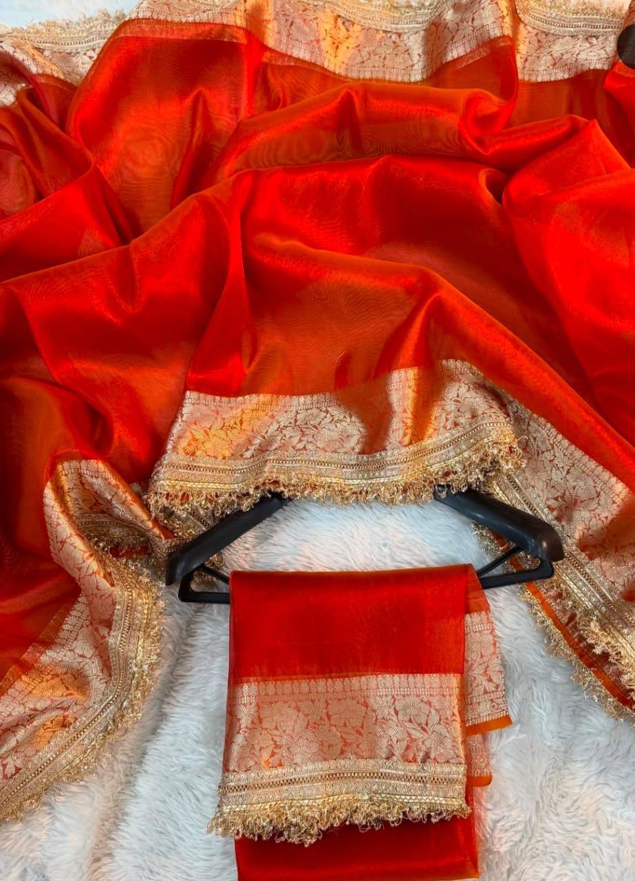 Banarasi Tissue Silk Zari Weaving Saree - Banarasi Tissue Silk Saree Online India - Buy at ₹1799 - Image 1