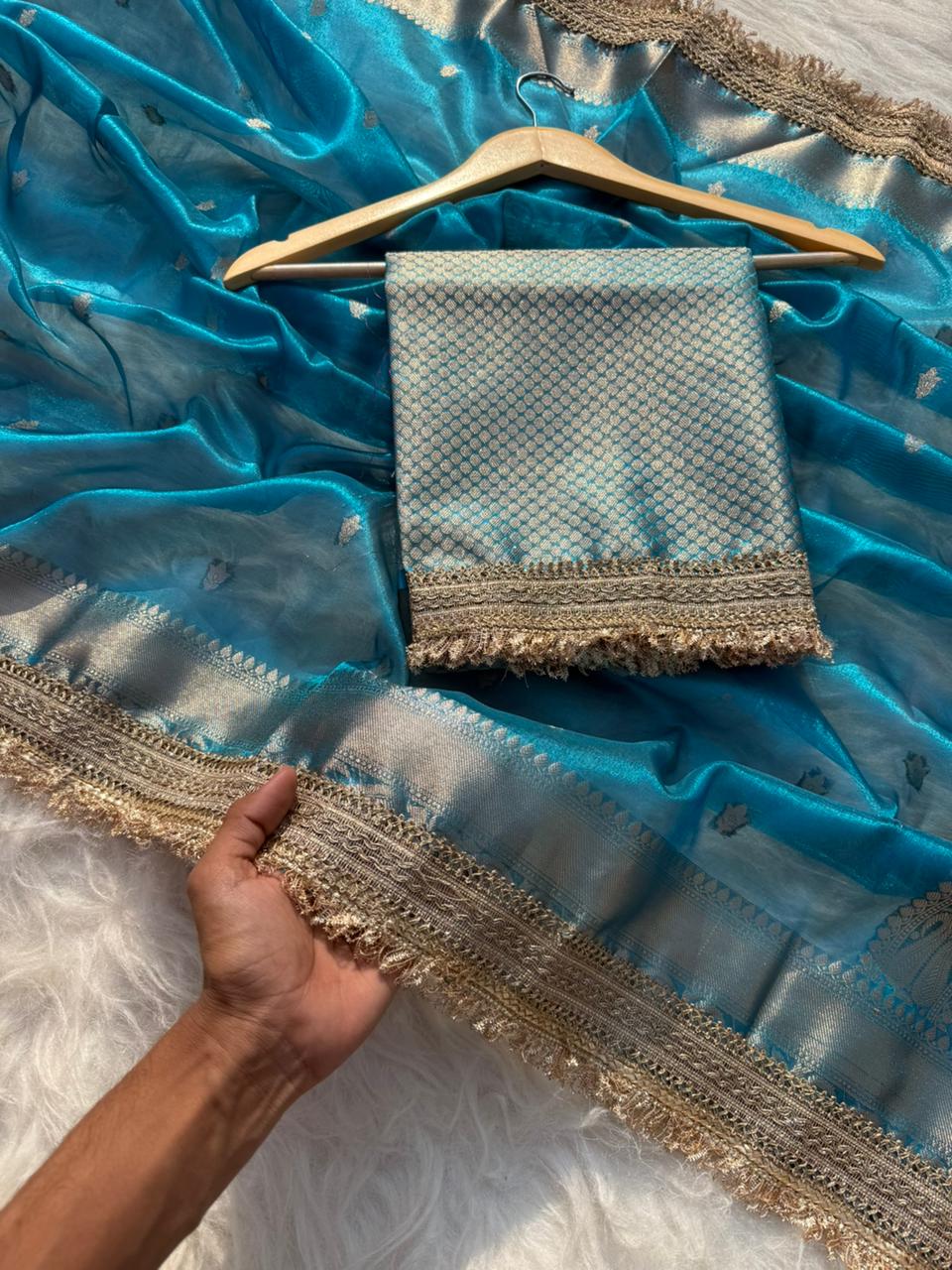 Premium Banarasi Zari Tissue Silk Saree - View 4