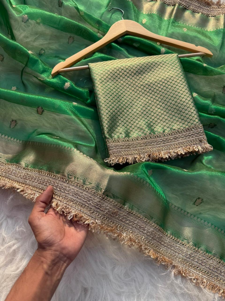 Premium Banarasi Zari Tissue Silk Saree - View 4