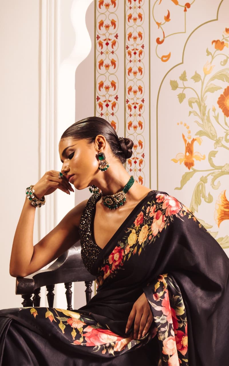 Designer Japan Satin Saree – New Launch - View 4