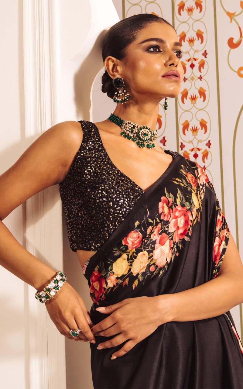 Designer Japan Satin Saree – New Launch - View 2