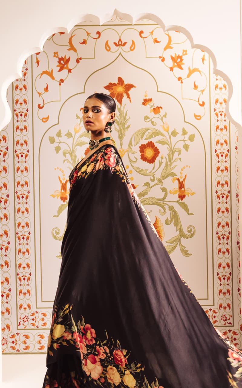 Designer Japan Satin Saree – New Launch - View 3