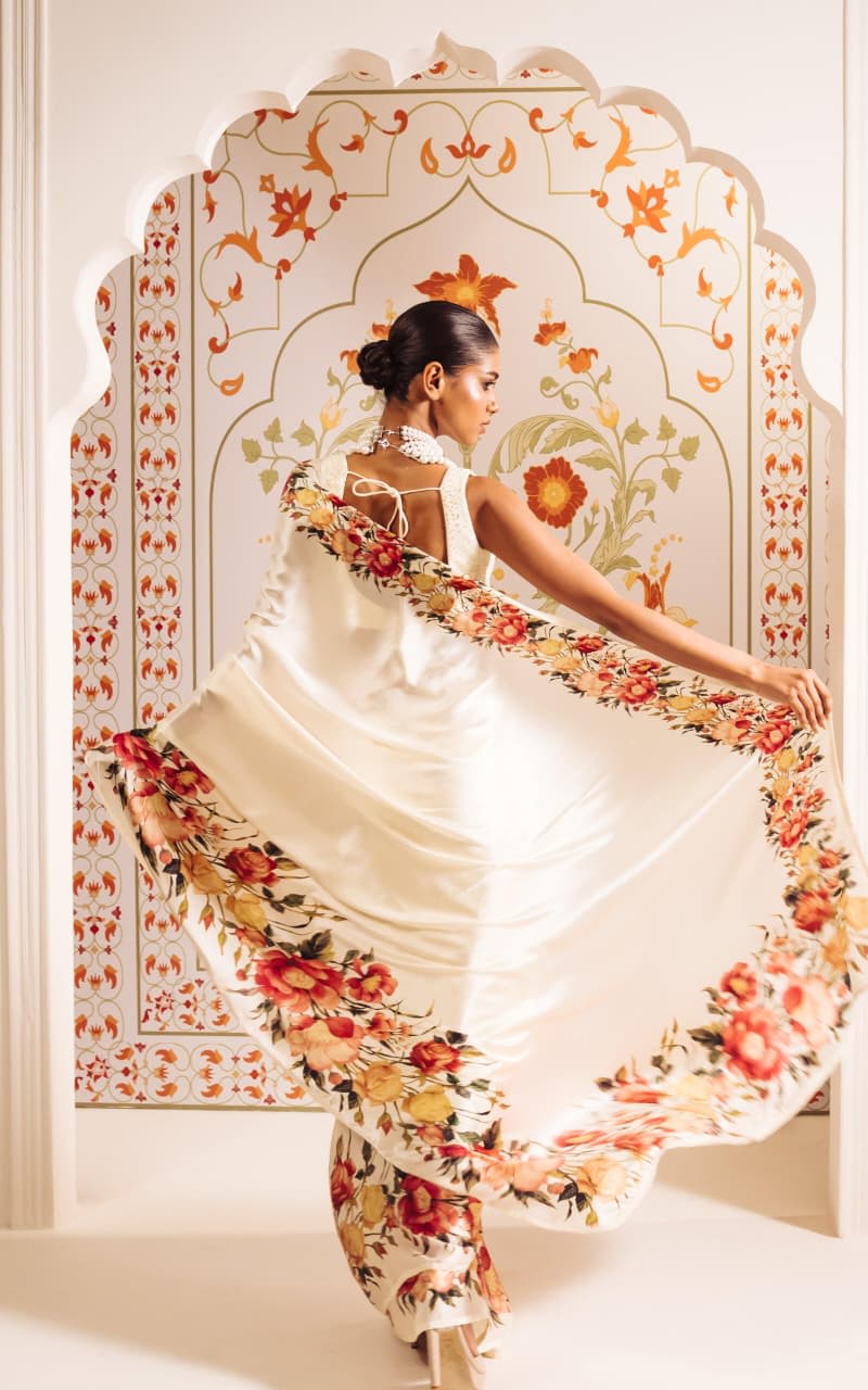 Designer Japan Satin Saree – New Launch - View 2