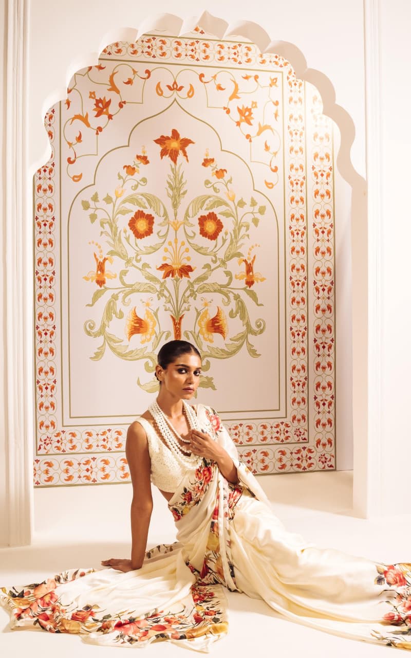 Designer Japan Satin Saree – New Launch - View 3