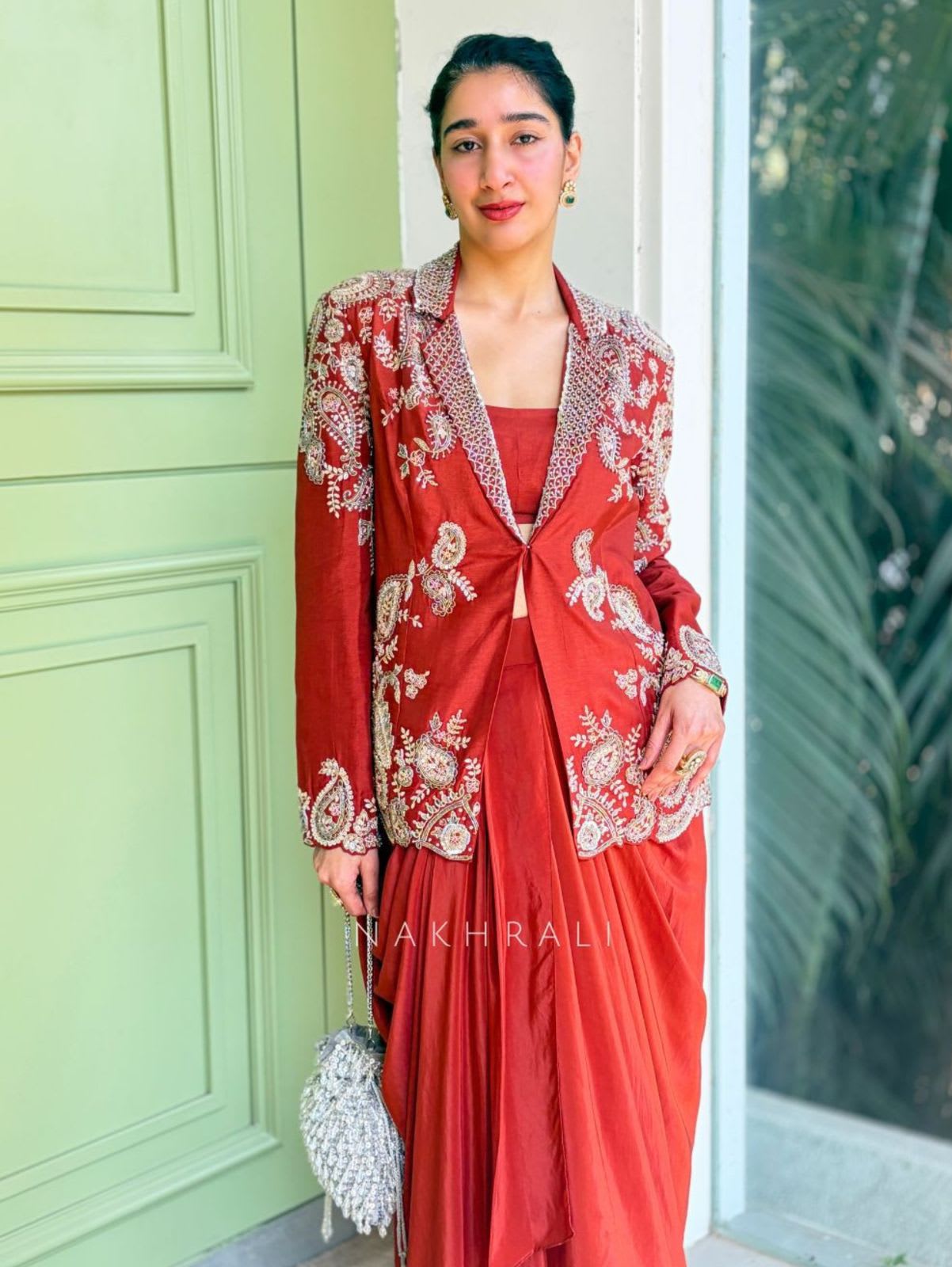 Trending Party Wear Koti with Dhoti Lehenga Set - Crepe Satin Silk Saree Online India - Buy at ₹1850 - Image 1