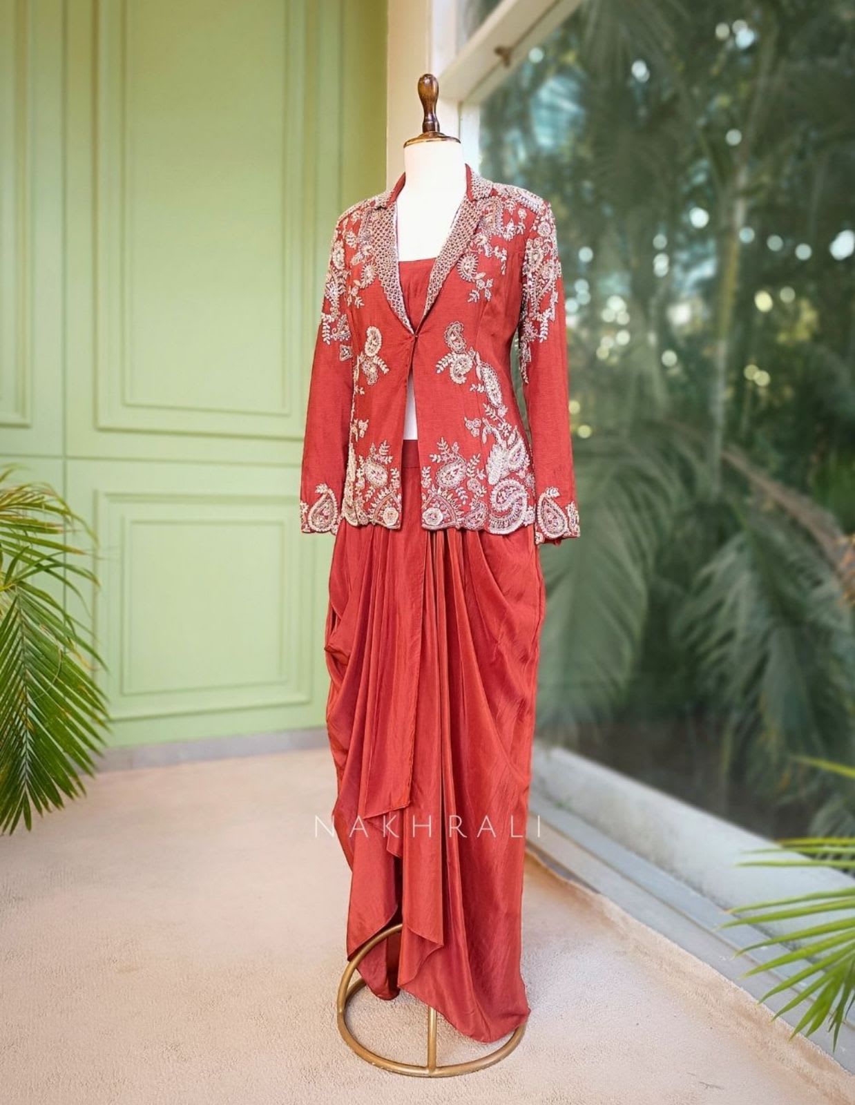 Trending Party Wear Koti with Dhoti Lehenga Set - View 3