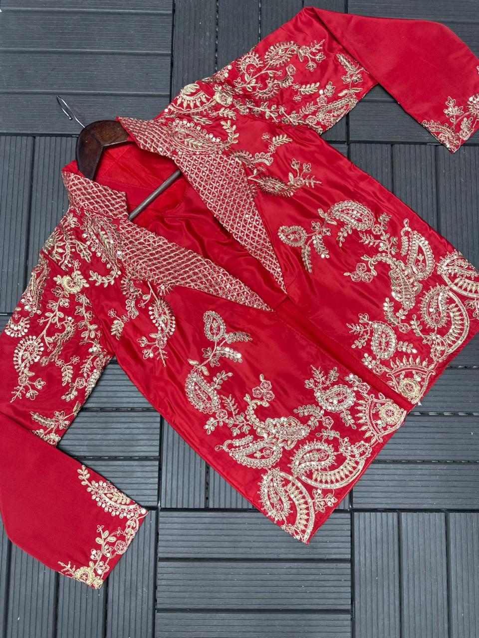 Trending Party Wear Koti with Dhoti Lehenga Set - View 7