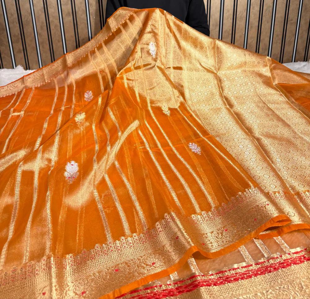 Banarasi Tissue Silk Mina Butti Saree - Banarasi Tissue Silk Saree Online India - Buy at ₹1899 - Image 1