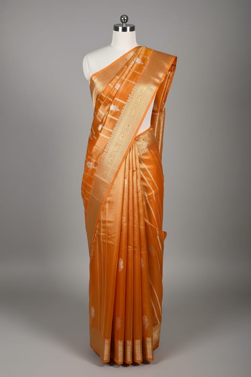 Banarasi Tissue Silk Mina Butti Saree - View 2