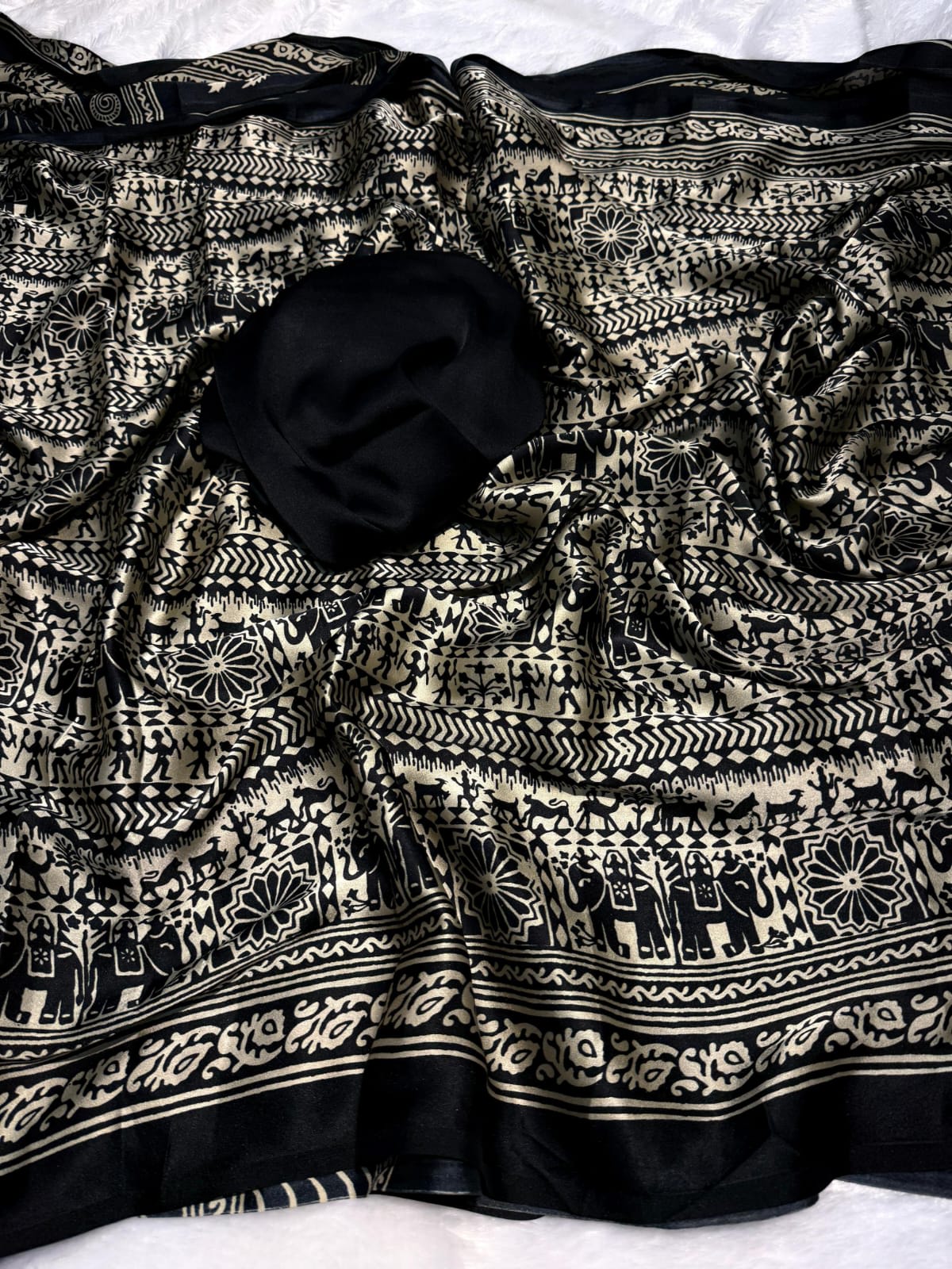 Pure Modal Silk Ajrakh Printed Saree - View 2