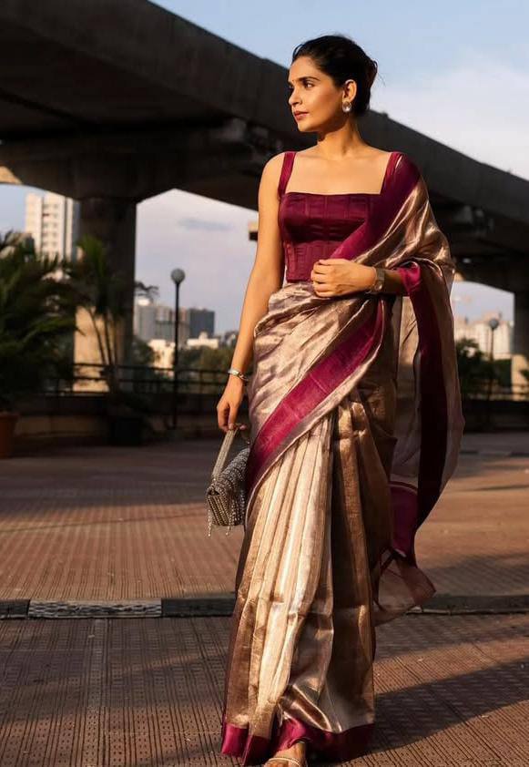 Banarasi Soft Tissue Silk Saree – Fresh Launch - Banarasi Soft Tissue Silk Saree Online India - Buy at ₹1450 - Image 1