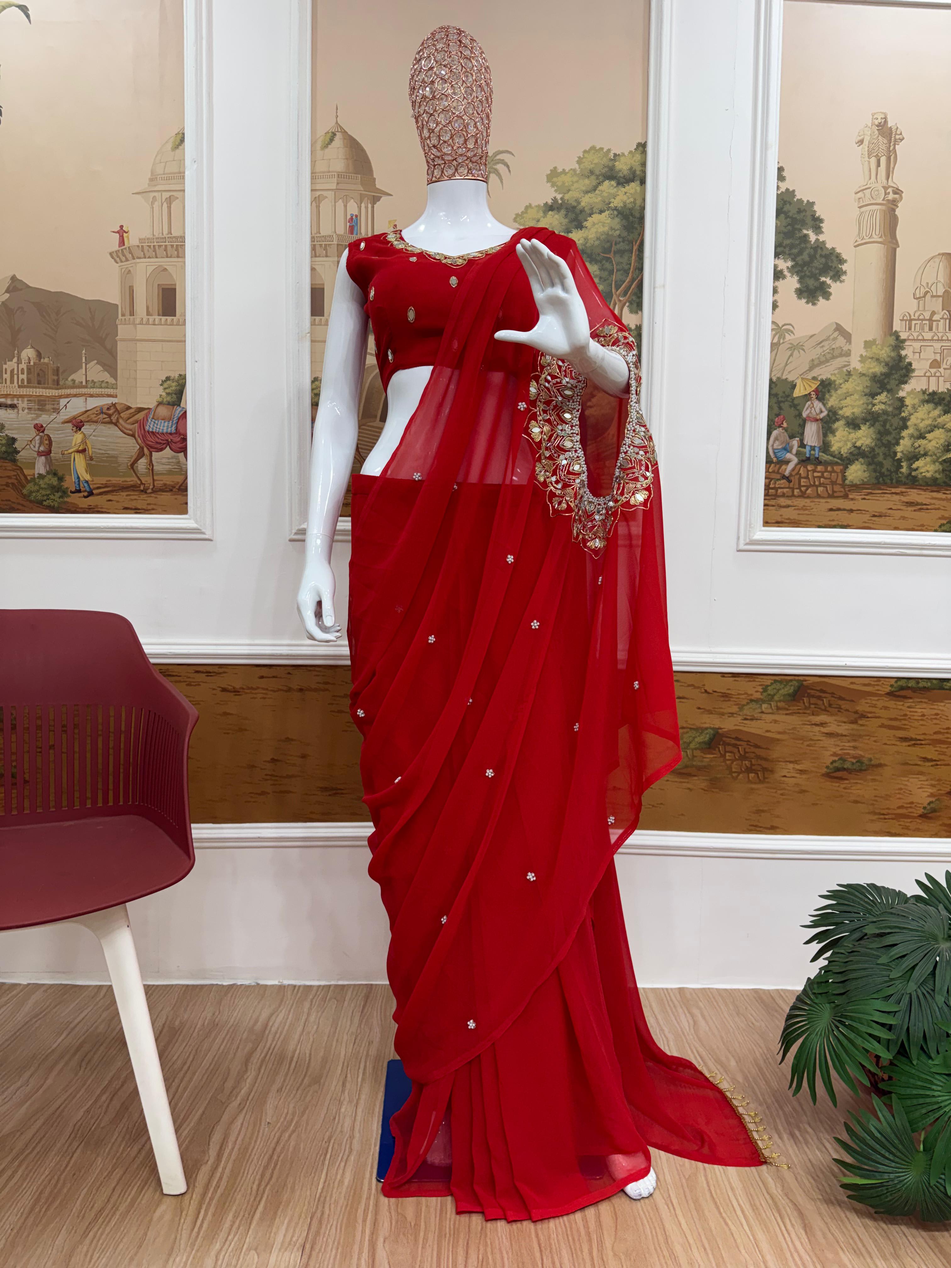 Exclusive Handworked Drape Saree - View 3