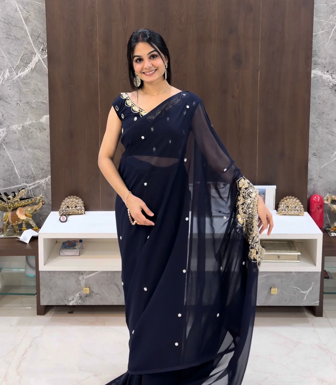 Exclusive Handworked Drape Saree - Ready to Wear - View 2