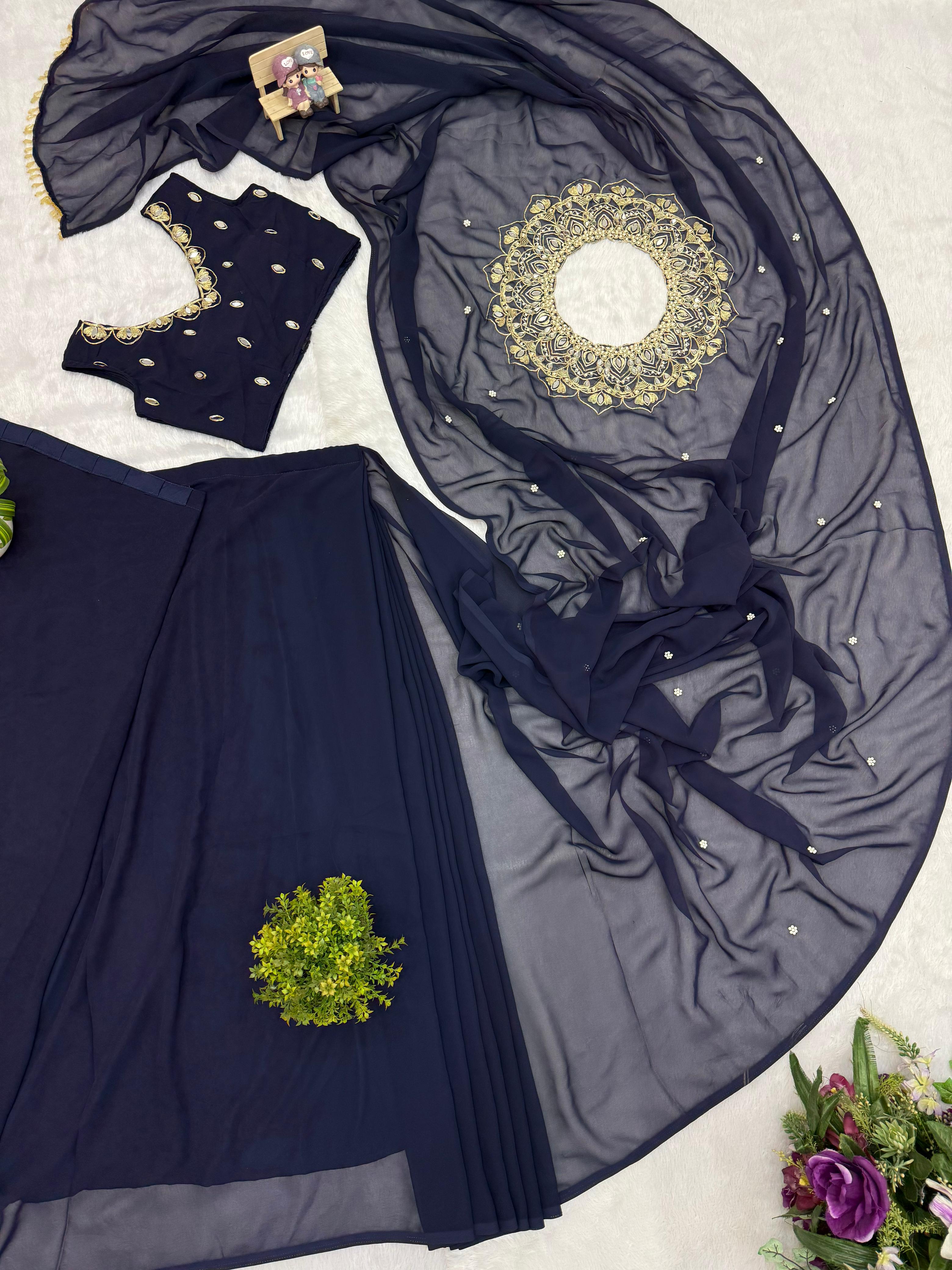 Exclusive Handworked Drape Saree - Ready to Wear - View 4