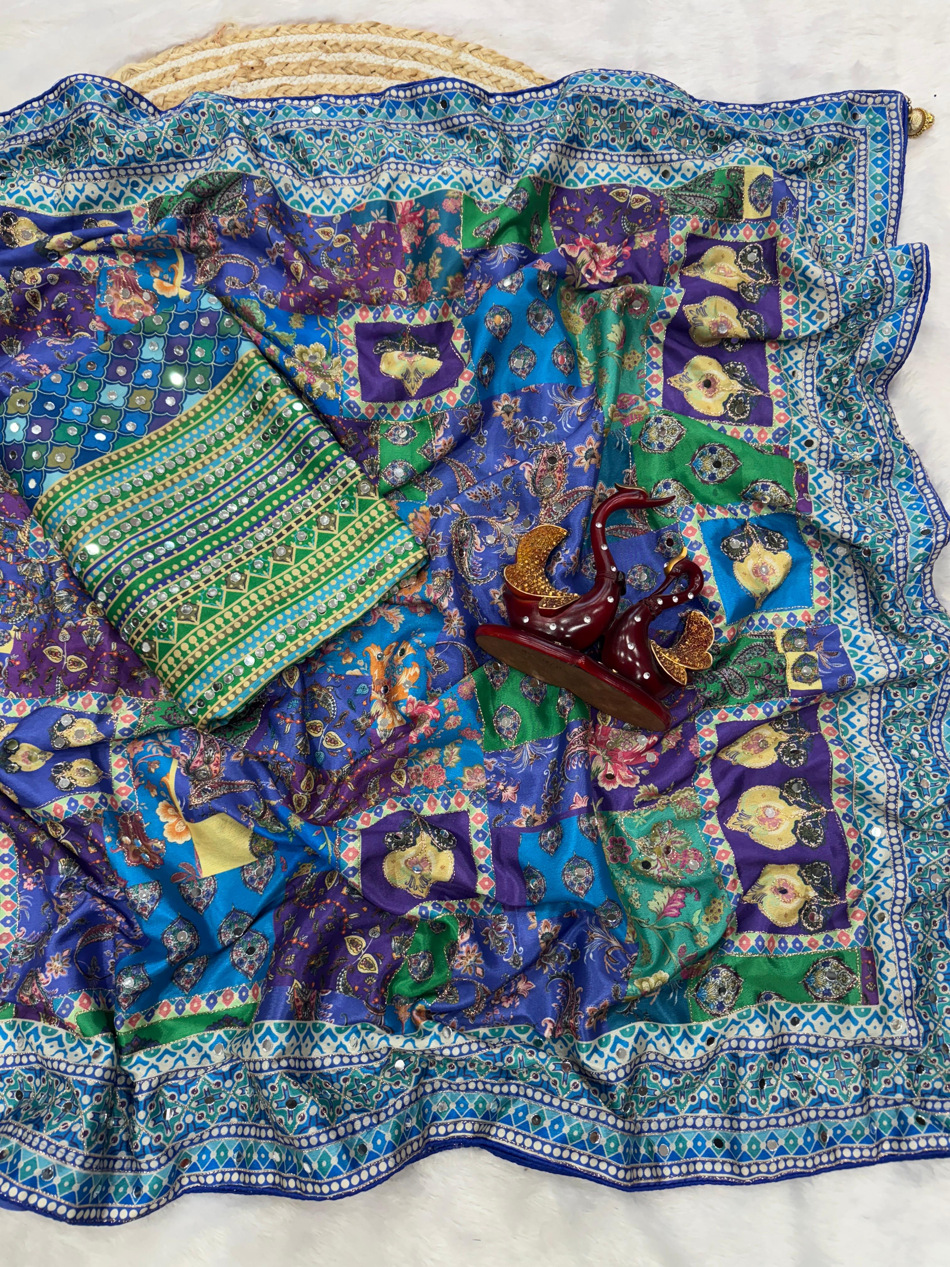 Designer Mirror Work Saree - Bollywood - View 5