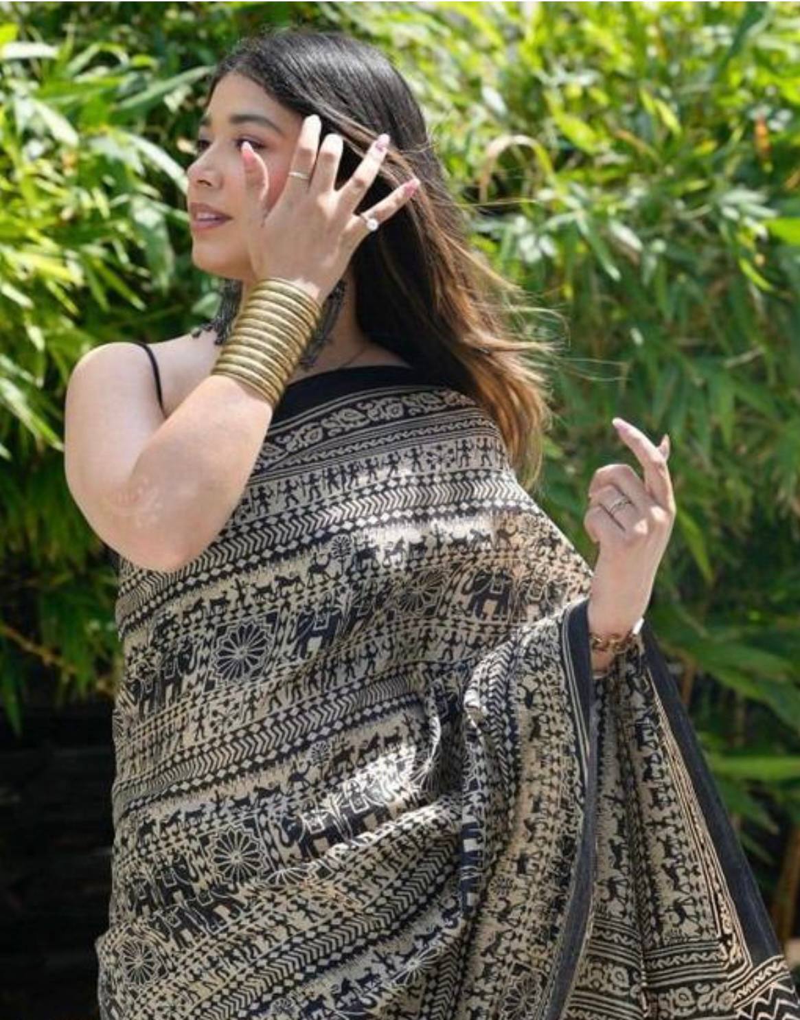 Ikkat Print Cotton Silk Saree - View 4