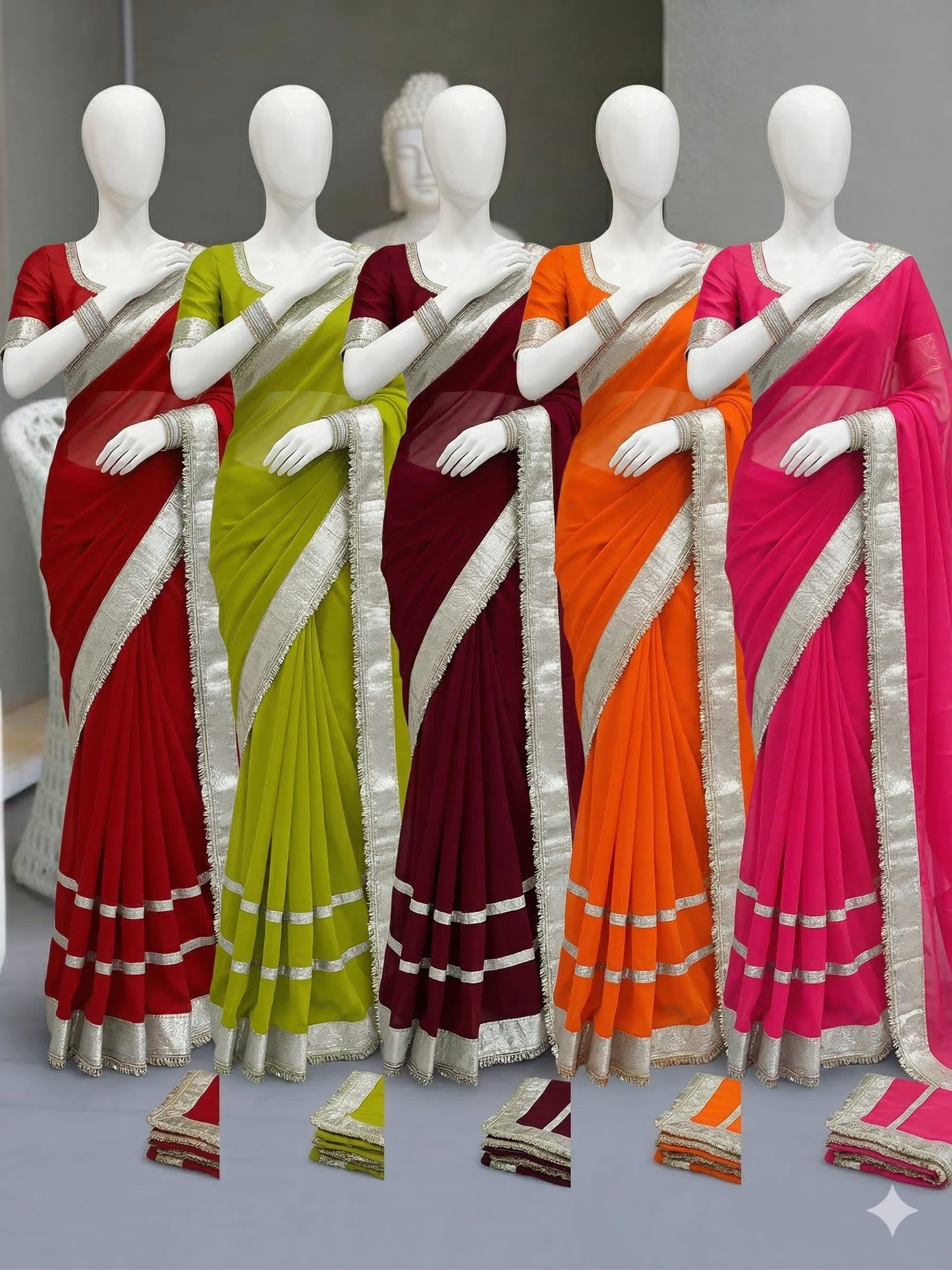 Ankita Lokhande Inspired Gotta Lace Work Saree - View 2