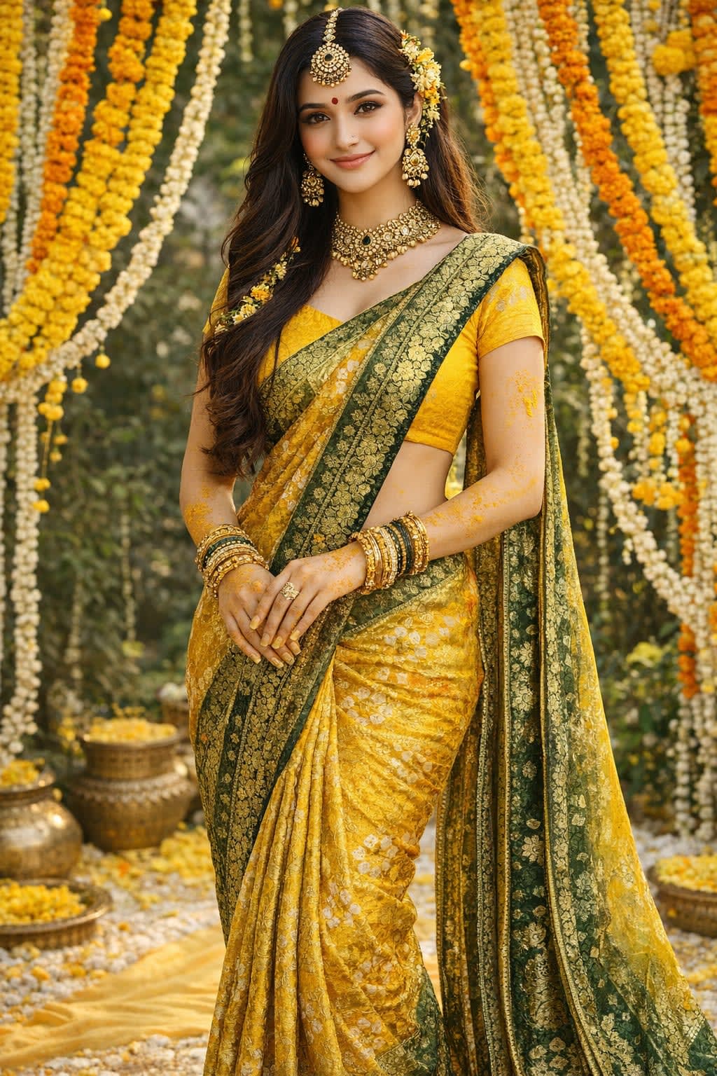 Banarasi Bandhej Design Saree - View 2