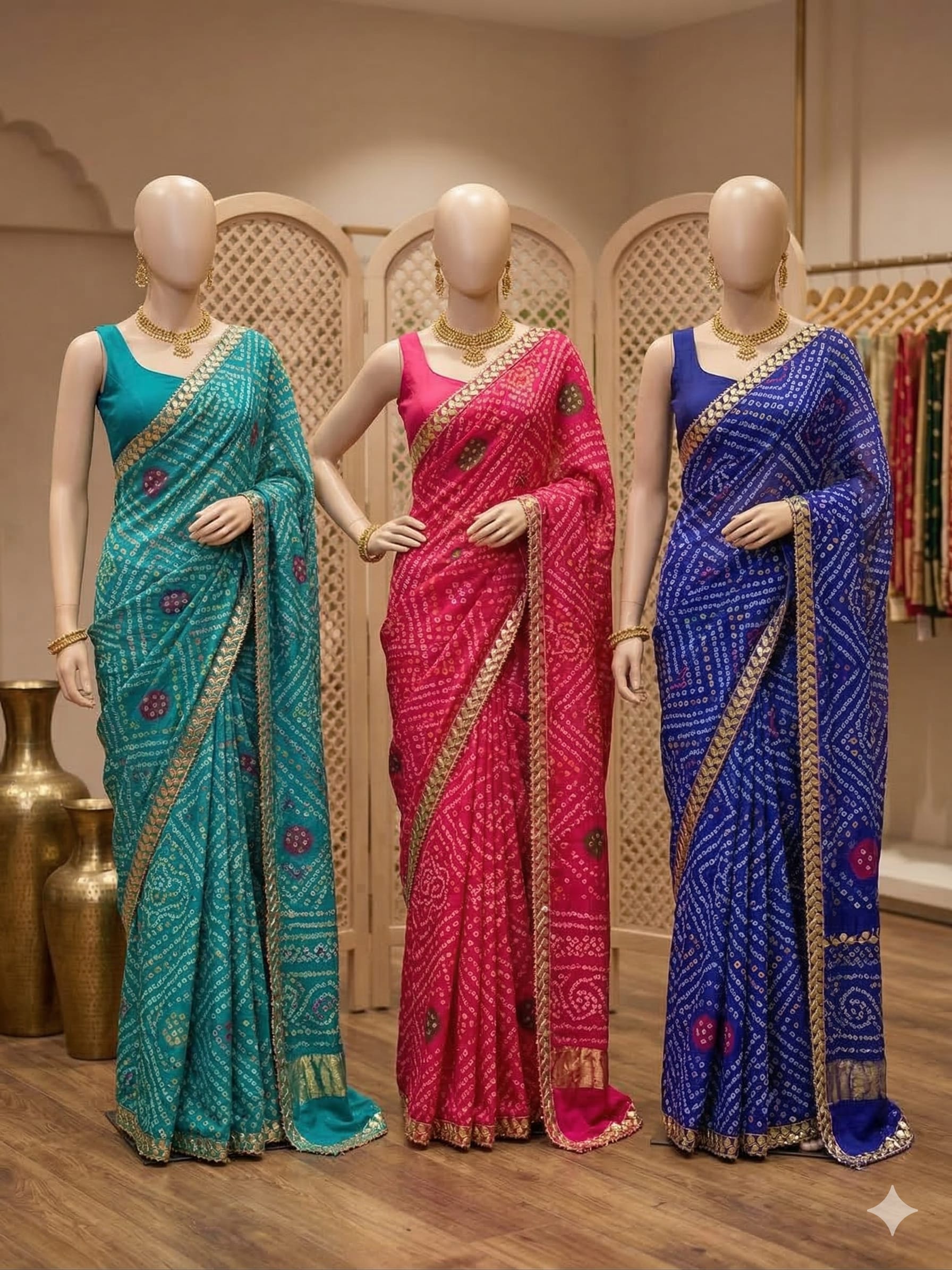 Traditional Bandhani Print Saree Collection - Chiffon Saree Online India - Buy at ₹550 - Image 1