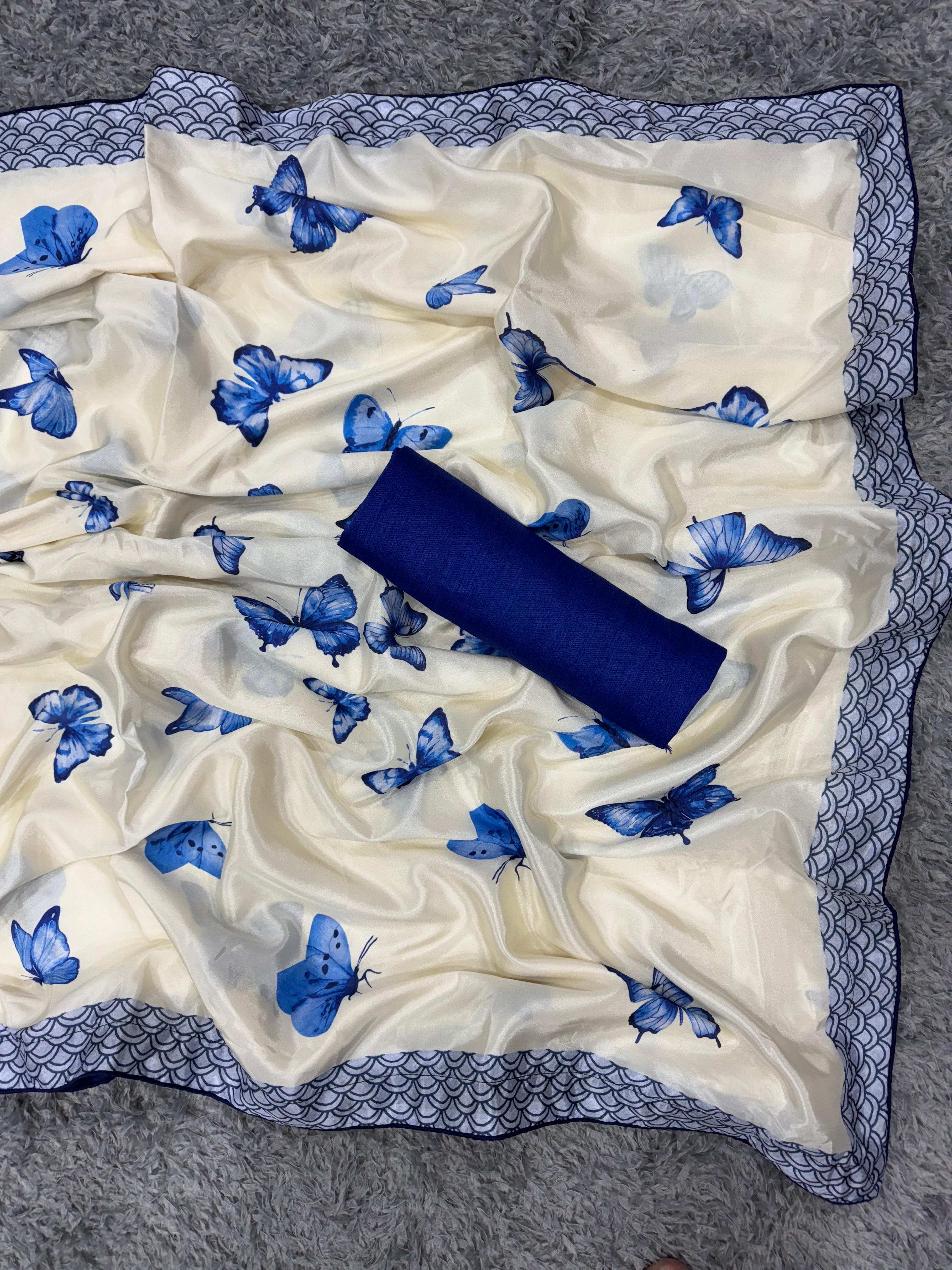 Designer Japan Satin Saree – New Launch - View 5